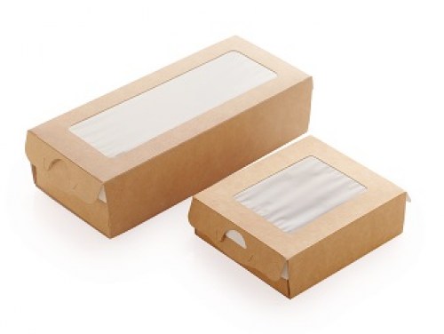 Case (Χάρτινη Συσκευασία Kraft 2 Τεμαχίων με Παράθυρο & Εσωτερική Θήκη για Sushi)