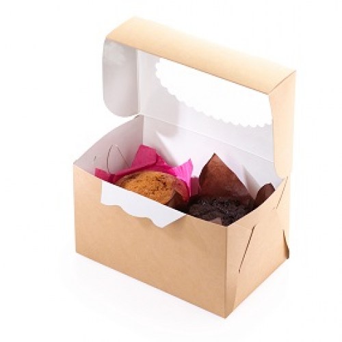 Muffins (Χάρτινο Κουτί Kraft με Παράθυρο & Εσωτερική Θήκη για Muffins)
