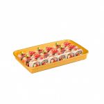 Sushi Kraft Box No.16 + Pet Lid (Χάρτινη συσκευασία Kraft για Sushi με διάφανο καπάκι Pet)