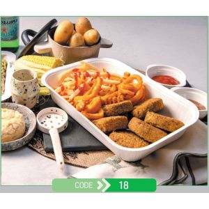 Lunch Press Tray Rectangular No.18 + Paper Lid (Χάρτινο Παραλληλόγραμμο Σκεύος + Χάρτινο Καπάκι Σφράγισης)