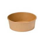 Rcont 550 Salad Box with Transparent Flat Pet Lid (Χάρτινο σκεύος Kraft στρογγυλό με διάφανο καπάκι Pet ίσιο)
