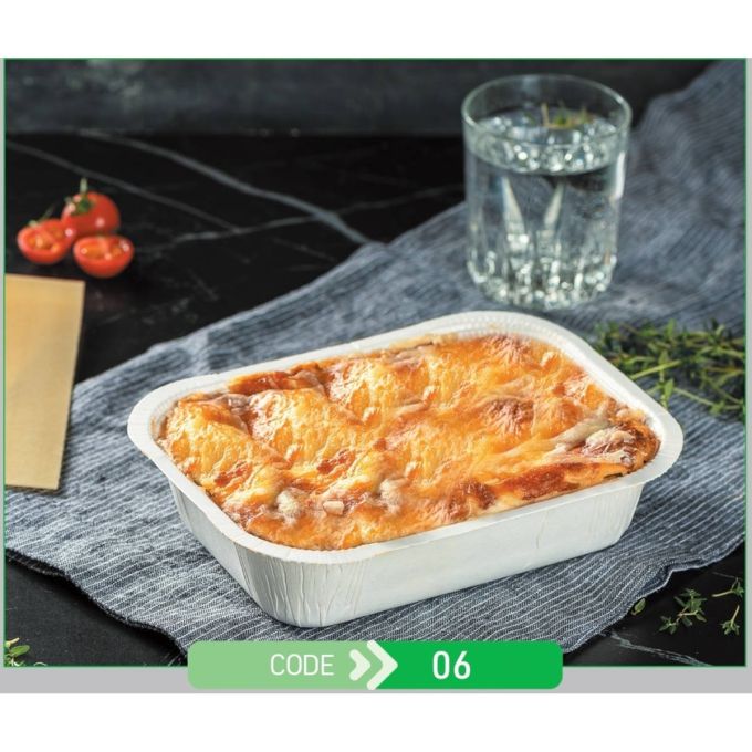 Lunch Press Tray Rectangular No.06 + Paper Lid (Χάρτινο Παραλληλόγραμμο Σκεύος Φαγητού + Χάρτινο Καπάκι Σφράγισης)