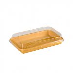Sushi Kraft Box No.16 + Pet Lid (Χάρτινη συσκευασία Kraft για Sushi με διάφανο καπάκι Pet)