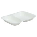 Lunch Press Tray Rectangular No.09 Double Compartment + Paper Lid (Χάρτινο Παραλληλόγραμμο Σκεύος Φαγητού + Χάρτινο Καπάκι Σφράγισης)