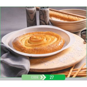 Pizza or Pie Press Tray Round No.27 + Paper Lid (Χάρτινο Στρογγυλό Σκεύος για Πίτσα ή Πίτες + Χάρτινο Καπάκι Σφράγισης)