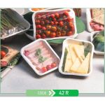Press Tray Rectangular No.42-R + Paper Lid (Χάρτινο Παραλληλόγραμμο Σκεύος + Χάρτινο Καπάκι Σφράγισης)
