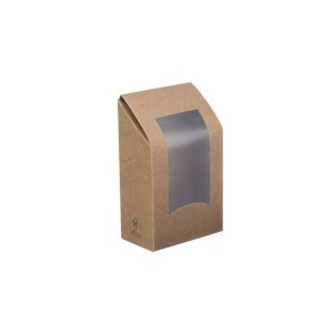 Roll Window Box No.2 (Χάρτινη συσκευασία Kraft με παράθυρο για Τορτίγια)